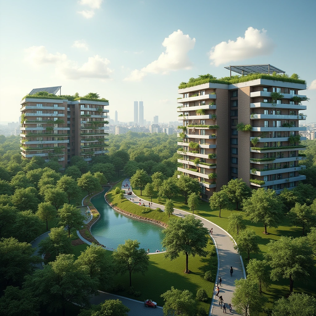 نمایی از ساختمان‌های شهرک گرین لند چیتگر